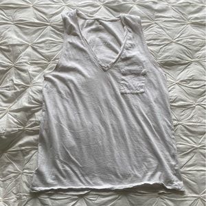 NWOT Madewell Tank cotton white thick strap pocket vneck